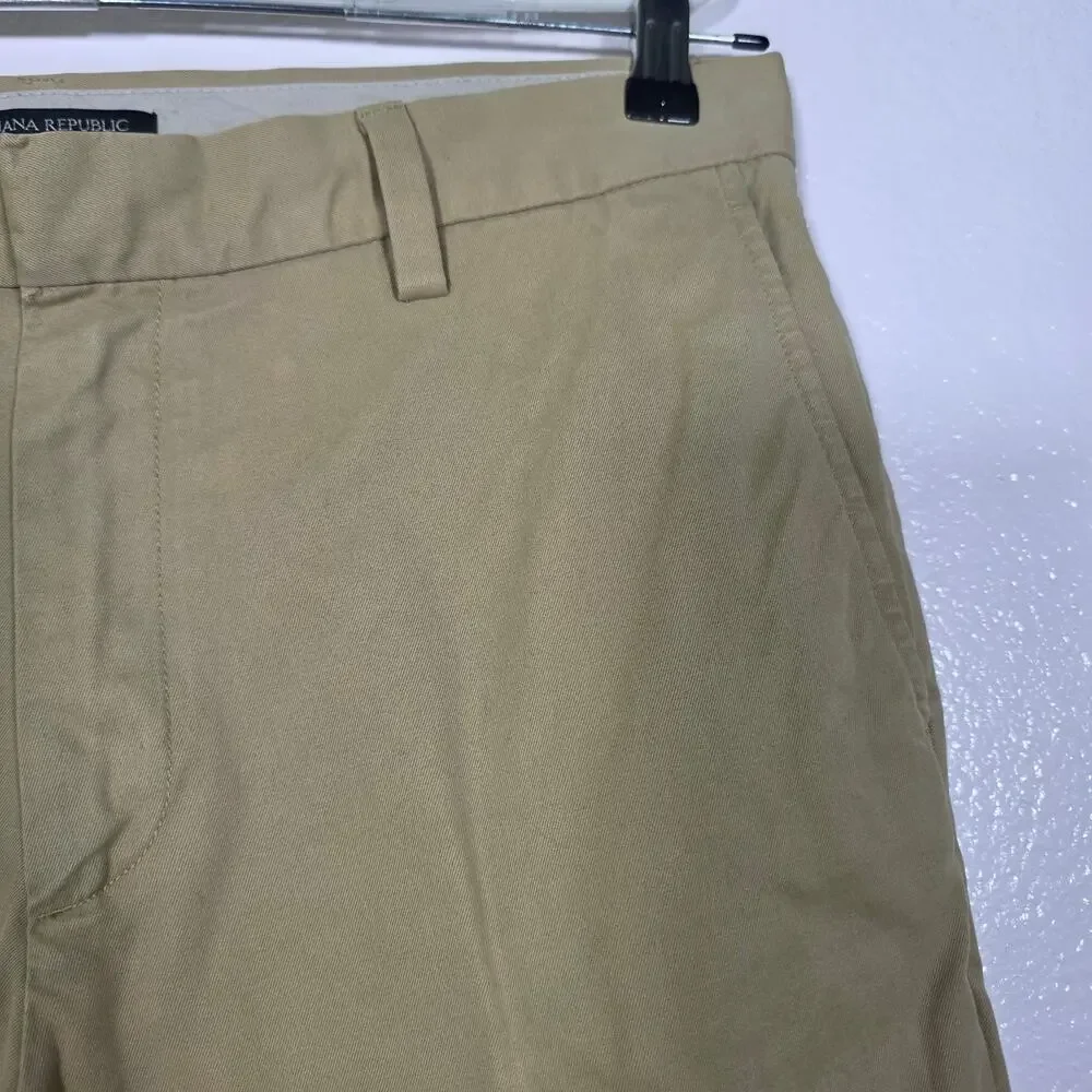 Banana Republic Emerson Chino Khaki Pants 100% Cotton Mens 33x32
